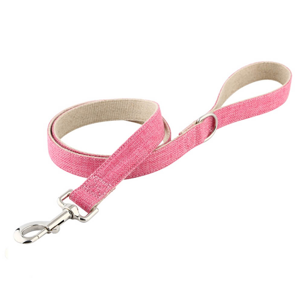 Pure Linen Dog Leash and Collar - Breathable and Durable