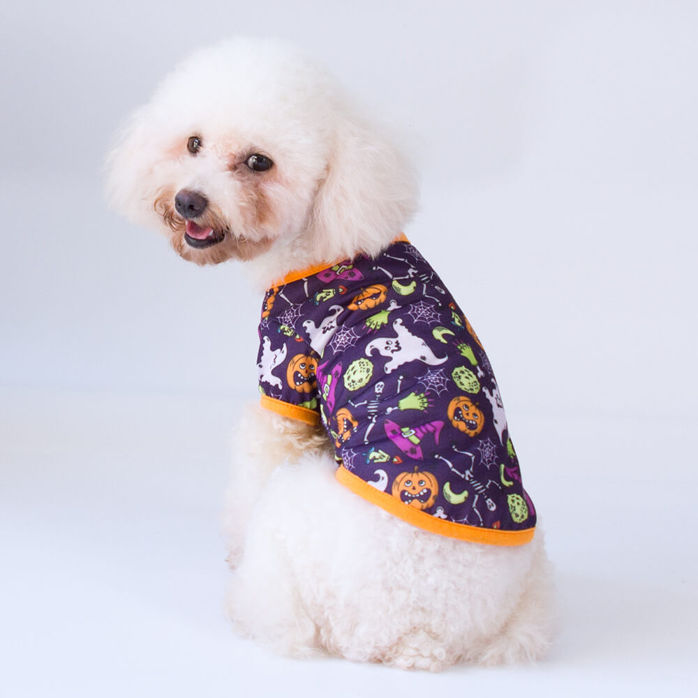 Serie de Halloween de nueva ropa estampada para mascotas