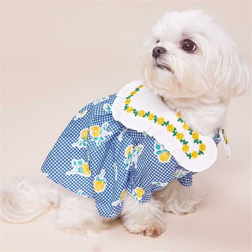 Floral Gingham Dog Dress