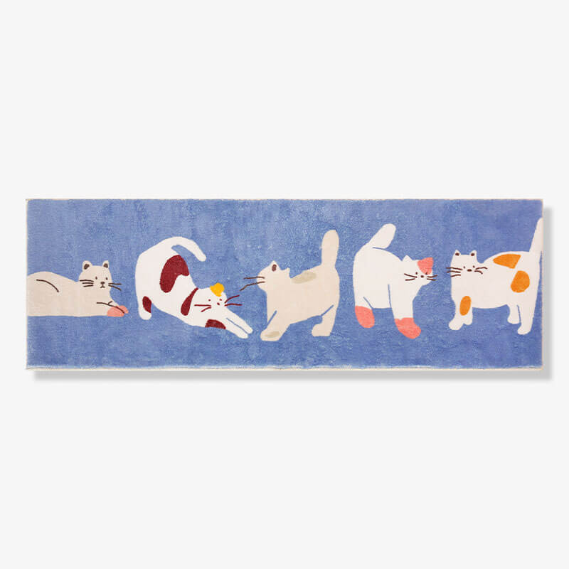 Adorable tapis de chevet à motif de chat et de chien pour animaux de compagnie