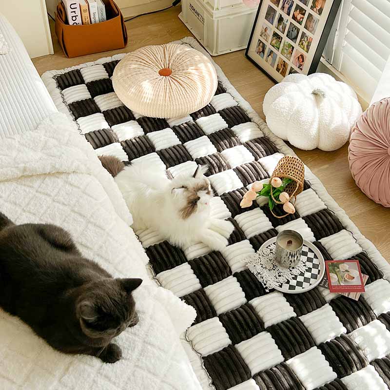 Cream-colored Pet Dog Mat Bed Couch Cover Home Bundle 4pcs