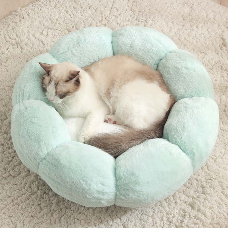 Cama para gatos con forma de flor para dormir profundamente