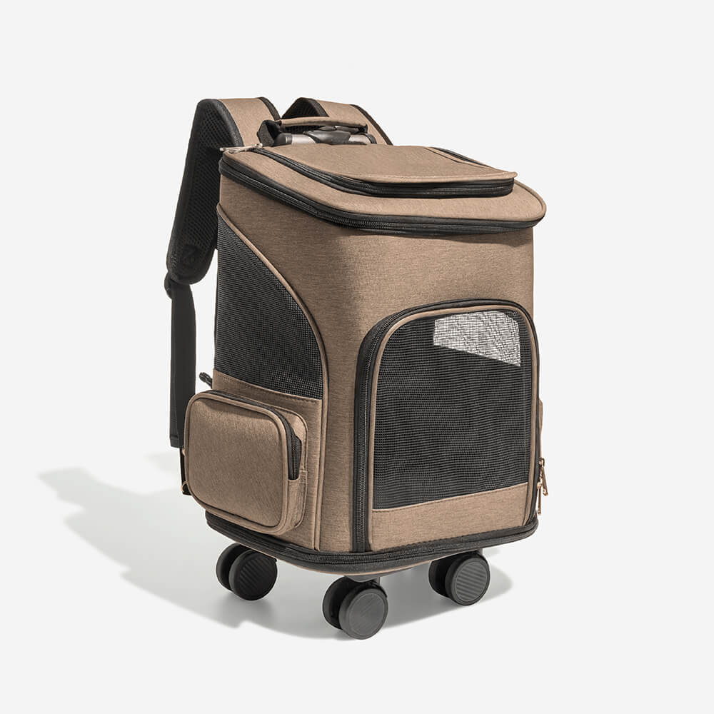 Chariot pliable Portable, roues universelles, grand sac de transport pour animaux de compagnie, sac à dos