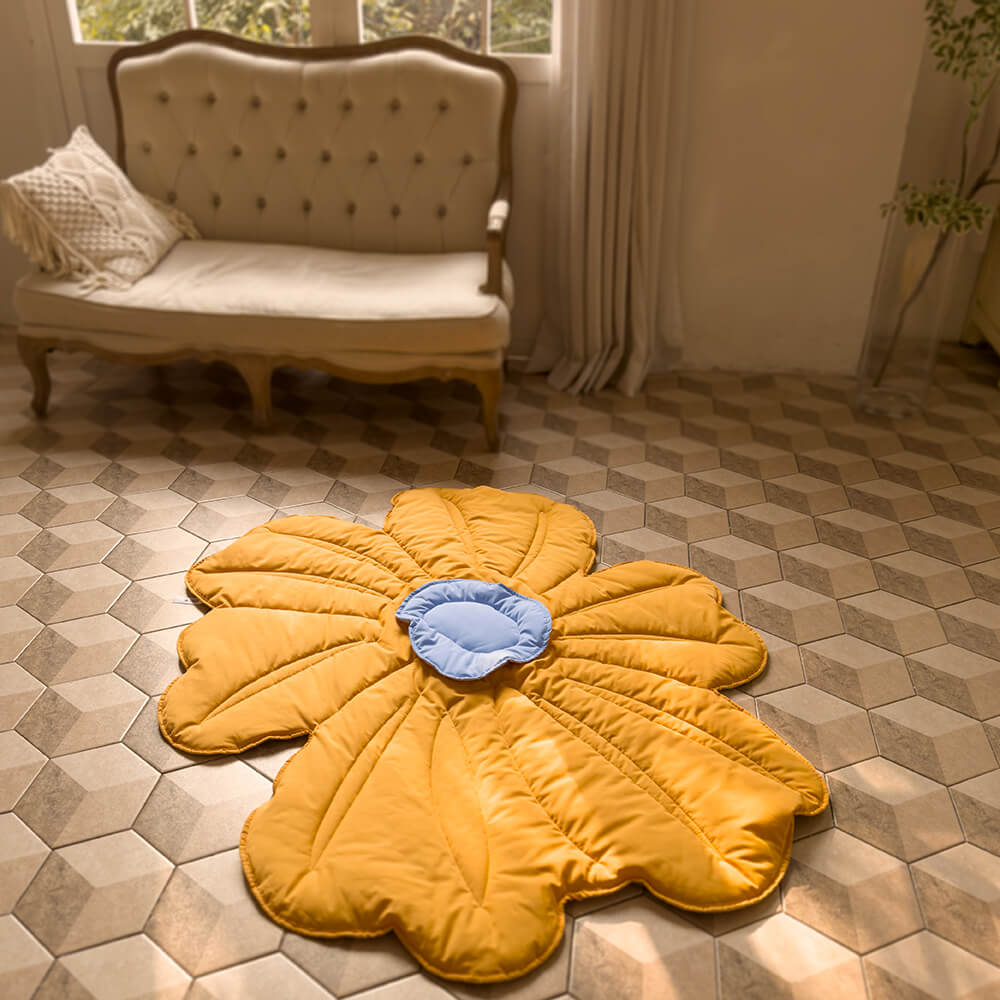 Couverture de chien de tapis humain de forme de fleur très grande